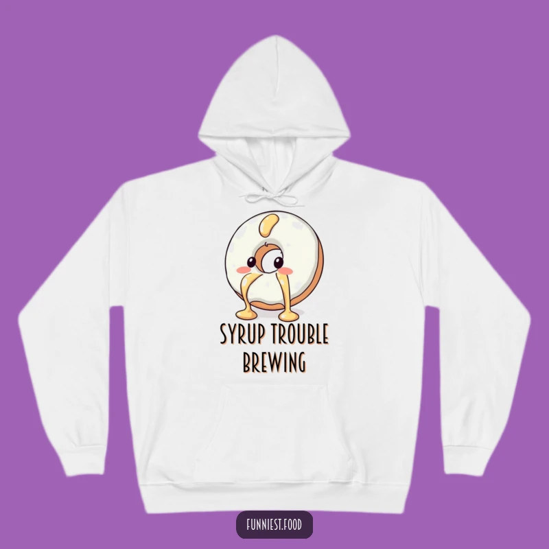 Funny Blushing Donut Hoodie Cozy Comfort and Sticky Situations