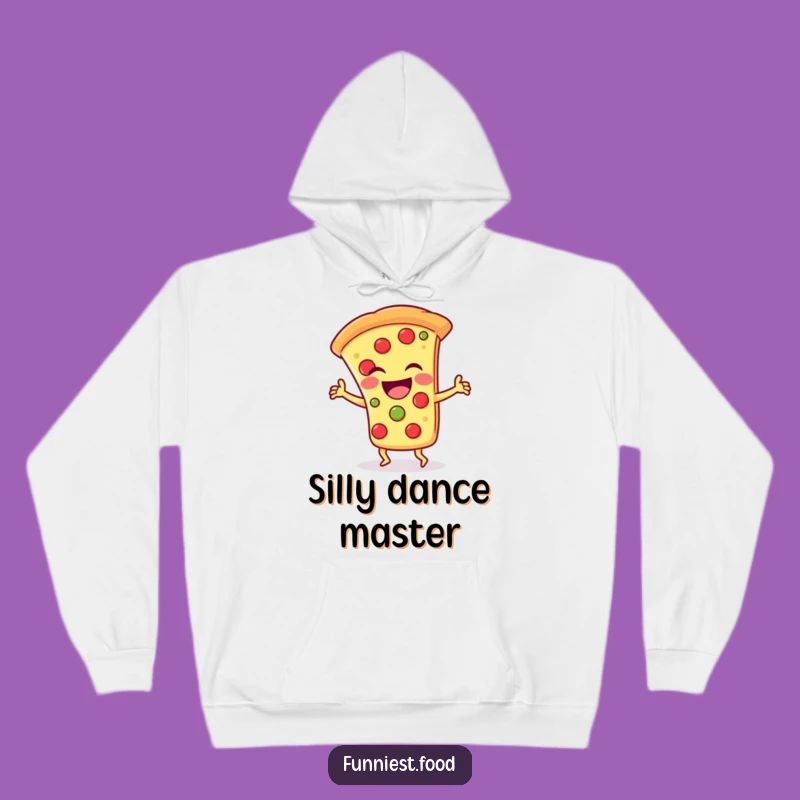 Funny Pizza Dance Hoodie: Laughing Slice Grooves, Cozy Gift!