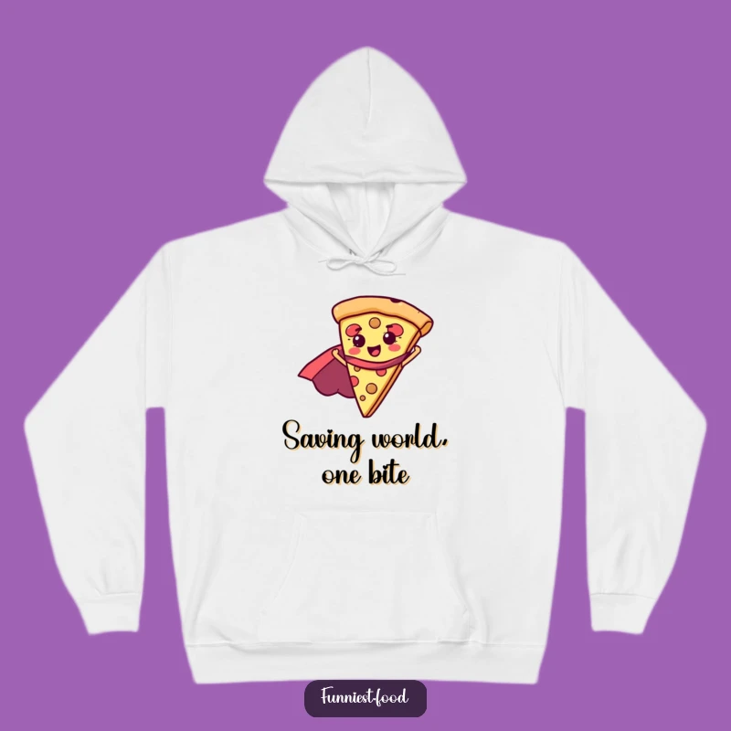 Funny Superhero Pizza Hoodie - Cozy Up with a Heroic Laugh