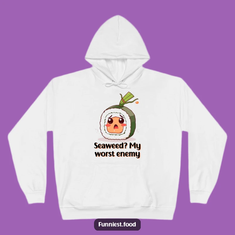 Funny Surprised Sushi Roll Hoodie: Cozy Comfort & Hilarious Shock as a Gift
