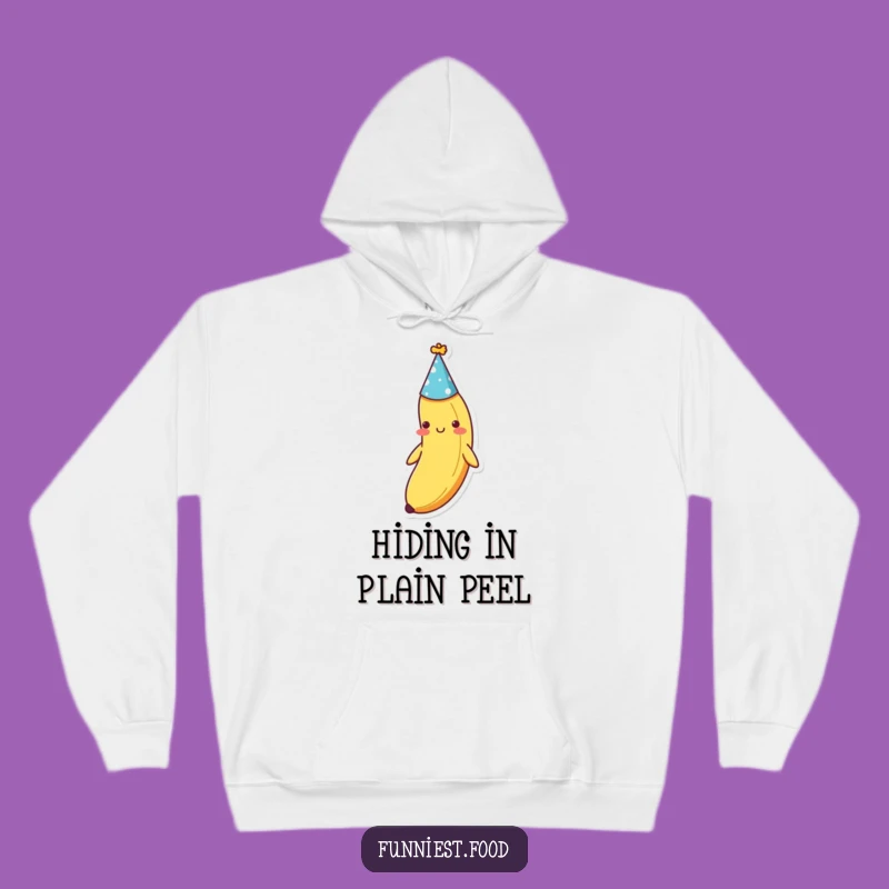 Funny Shy Banana Party Hoodie - Cozy Up in Bashful Celebration