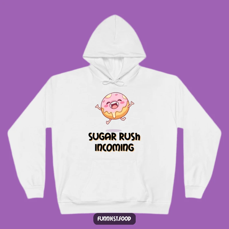 Funny Donut Leap Hoodie: Cozy Pastry Comfort & Delightful Gift Apparel