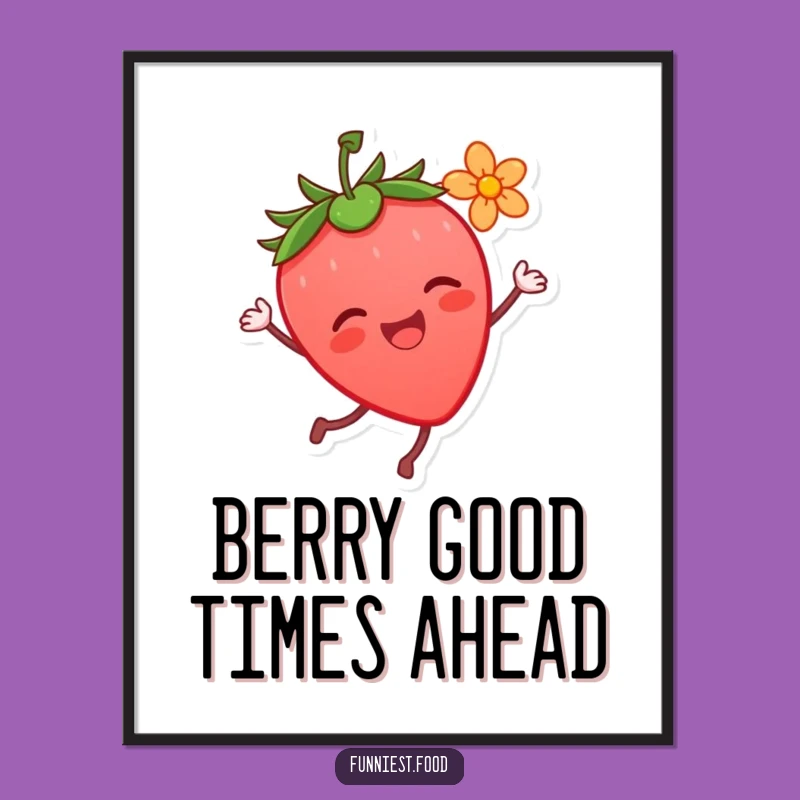 Free Printable Wall Art: Dancing Strawberry - Funny Downloadable Decor!