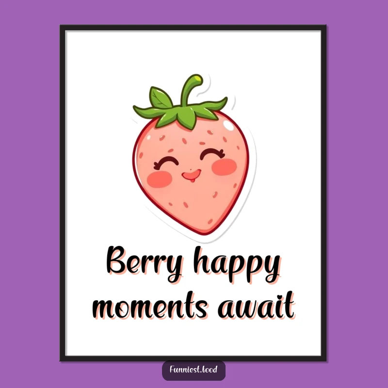 Free Printable Wall Art: Cheerful Strawberry Kissing Decor for Your Funny Home Downloadable