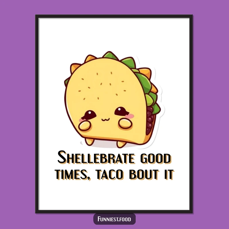 Free Printable Wall Art: Shy Taco Character - Cozy Downloadable Decor