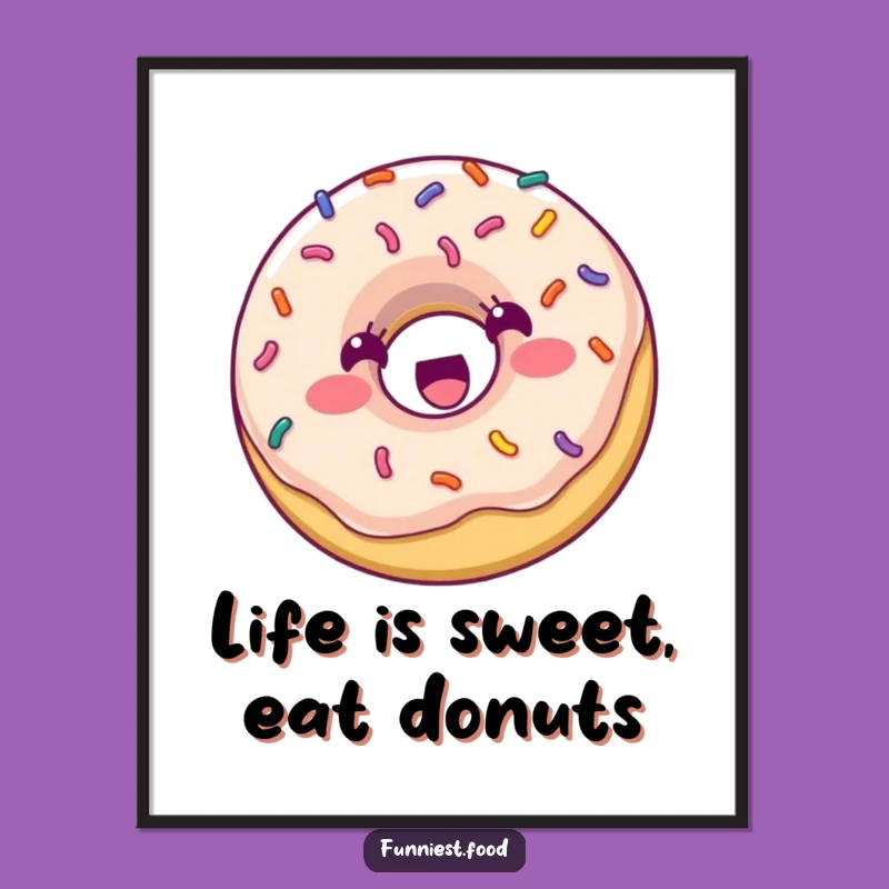 Funny Free Printable Wall Art: Bouncing Donut - Sweet & Quirky Decor - Downloadable!