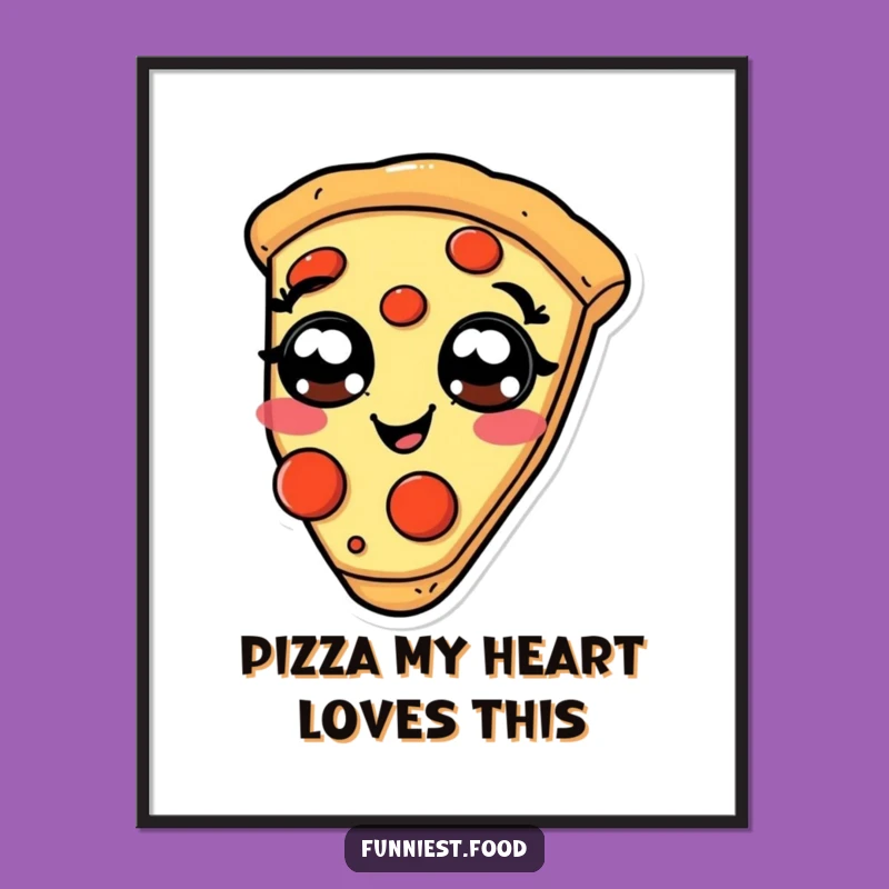 Funny Free Printable Wall Art: Giggling Pizza Slice Downloadable Art for Kitchen Decor