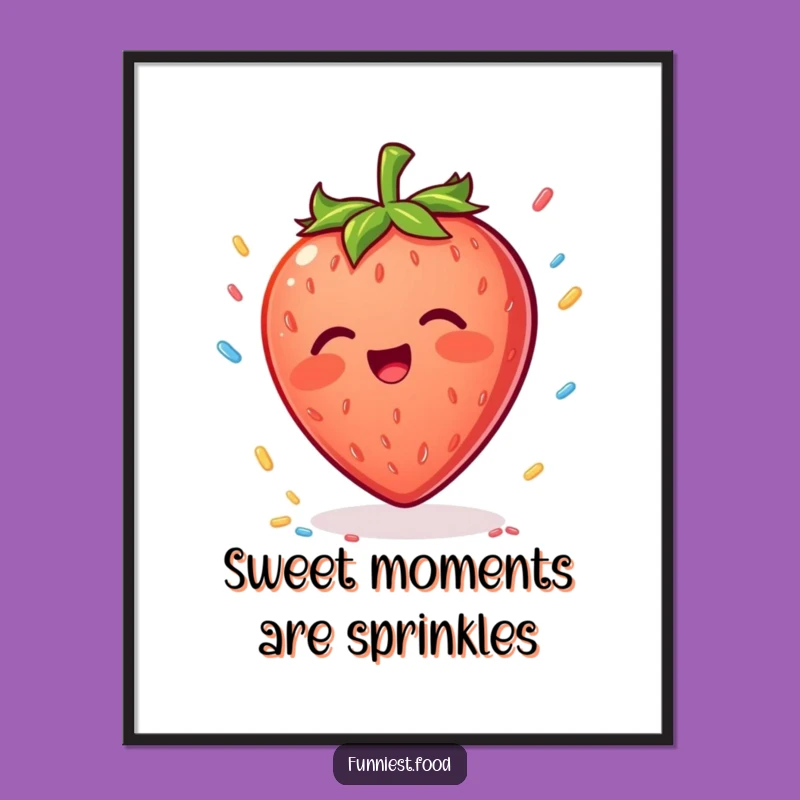 Funny Free Printable Wall Art: Strawberry Sprinkle Joy - Downloadable Decor