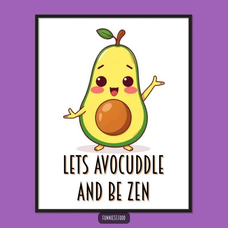 Funny Free Printable Wall Art: Surprised Avocado Yoga Pose - Downloadable Art for Wellness Spaces