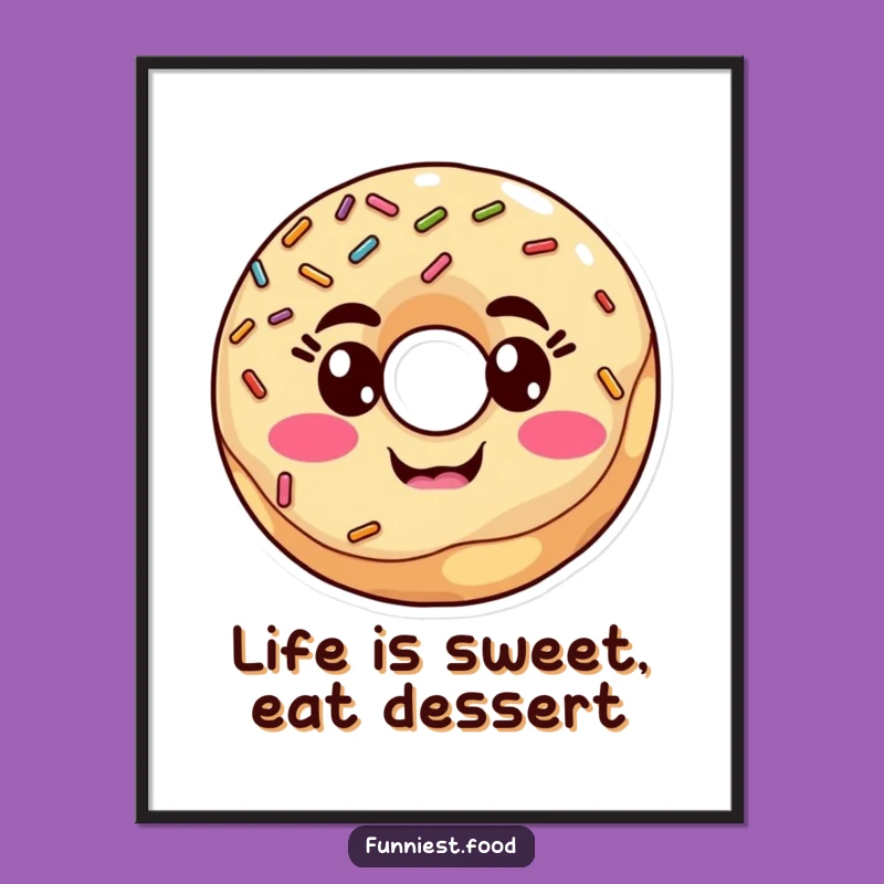Funny Free Printable Donut Wall Art - Silly Face Downloadable Decor