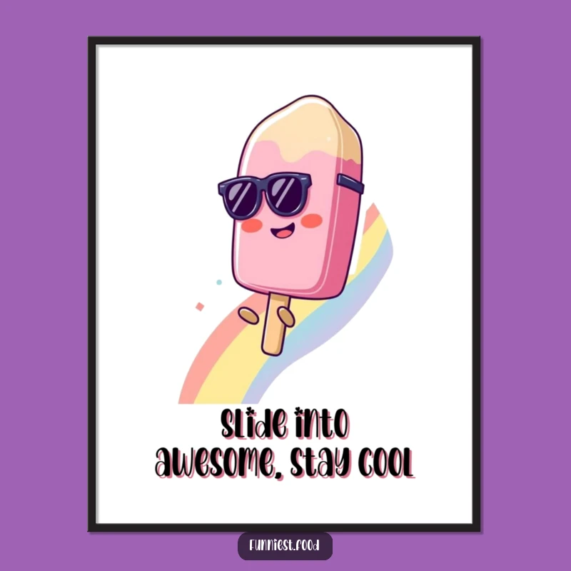 Funny Free Printable Wall Art: Popsicle Rainbow Slide - Cool Room Decor!
