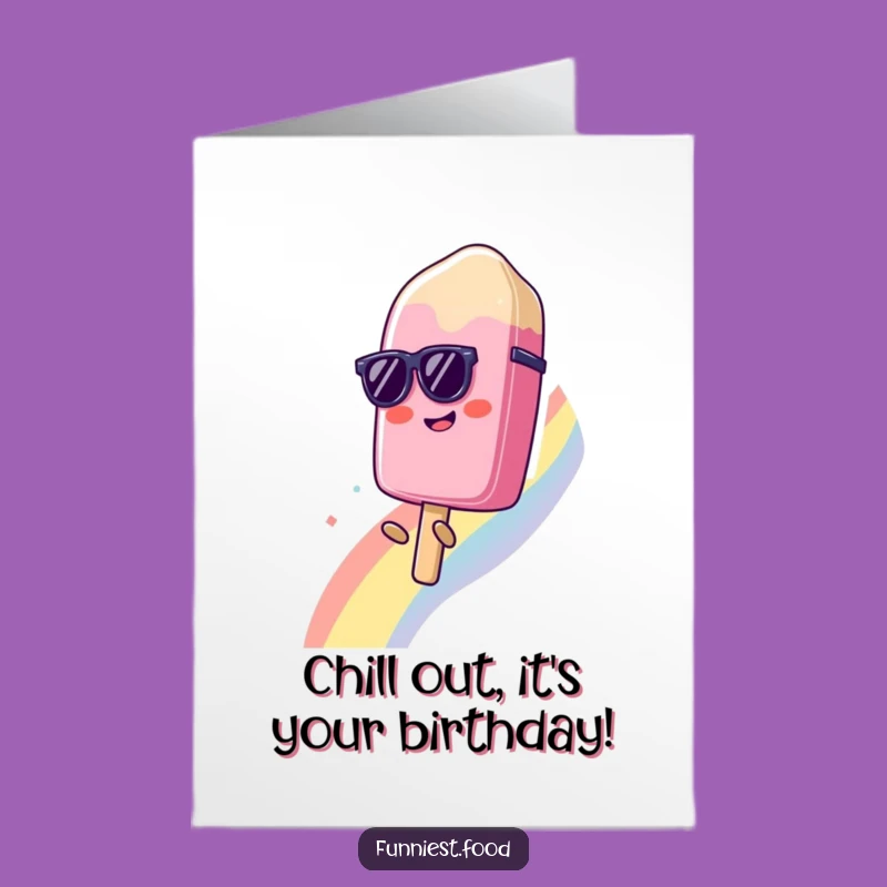 Free Printable Birthday Card: Funny Popsicle Rainbow Slide - Instant Download Gift!