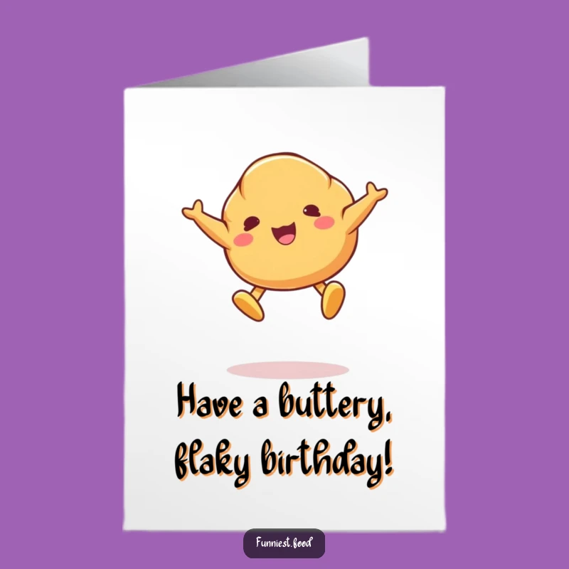 Free Printable Birthday Card: Jumping Croissant - Downloadable Pastry Fun!