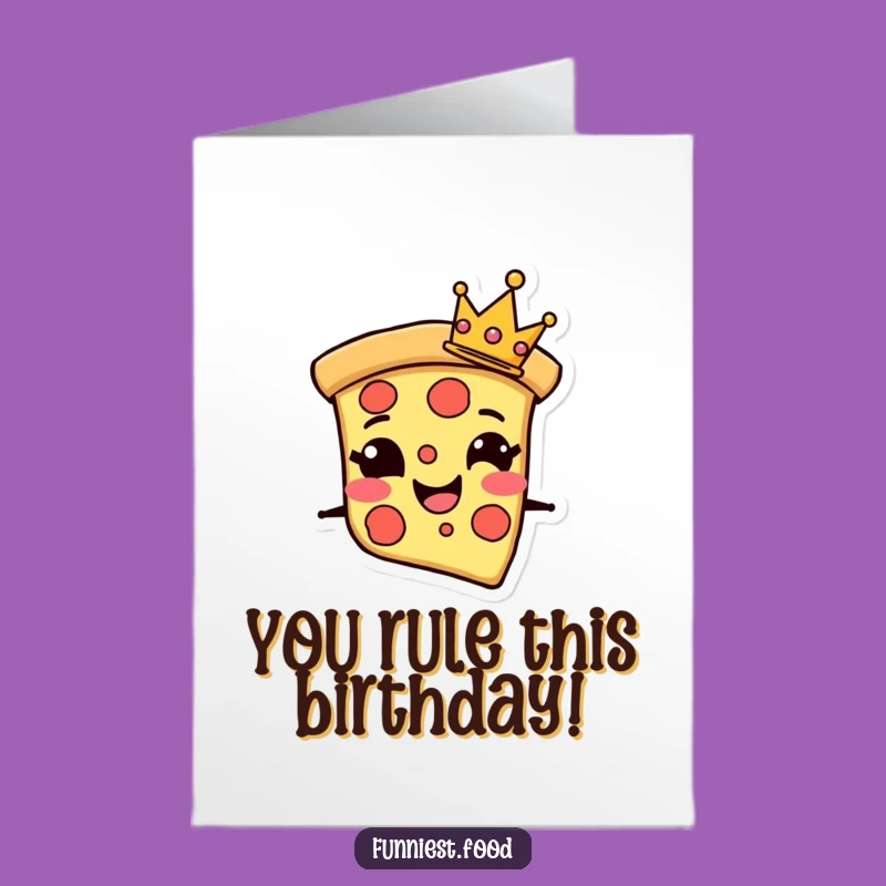 Free Printable Birthday Card: Pizza King, Crown Fun, Funny Downloadable Gift