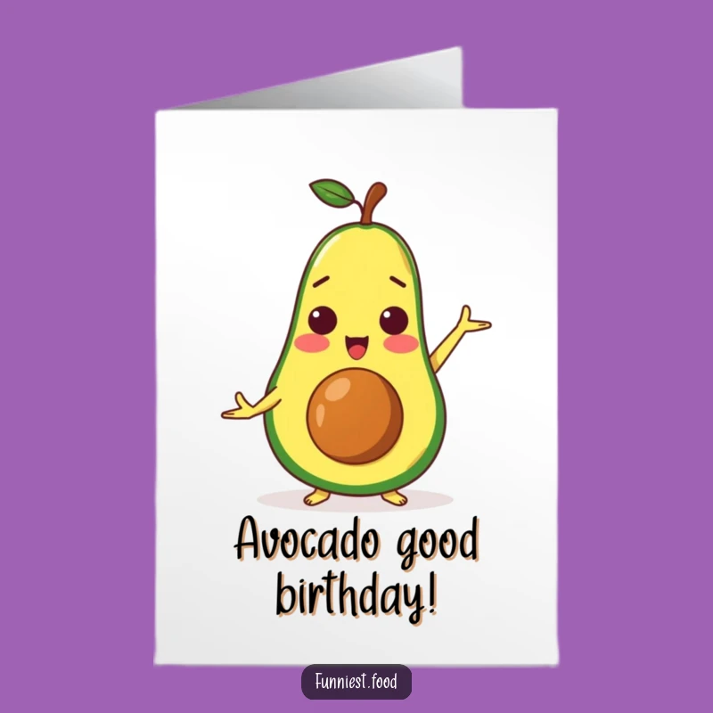 Free Printable Birthday Card: Surprised Avocado Yoga - Funny Downloadable Gift for Zen Birthdays