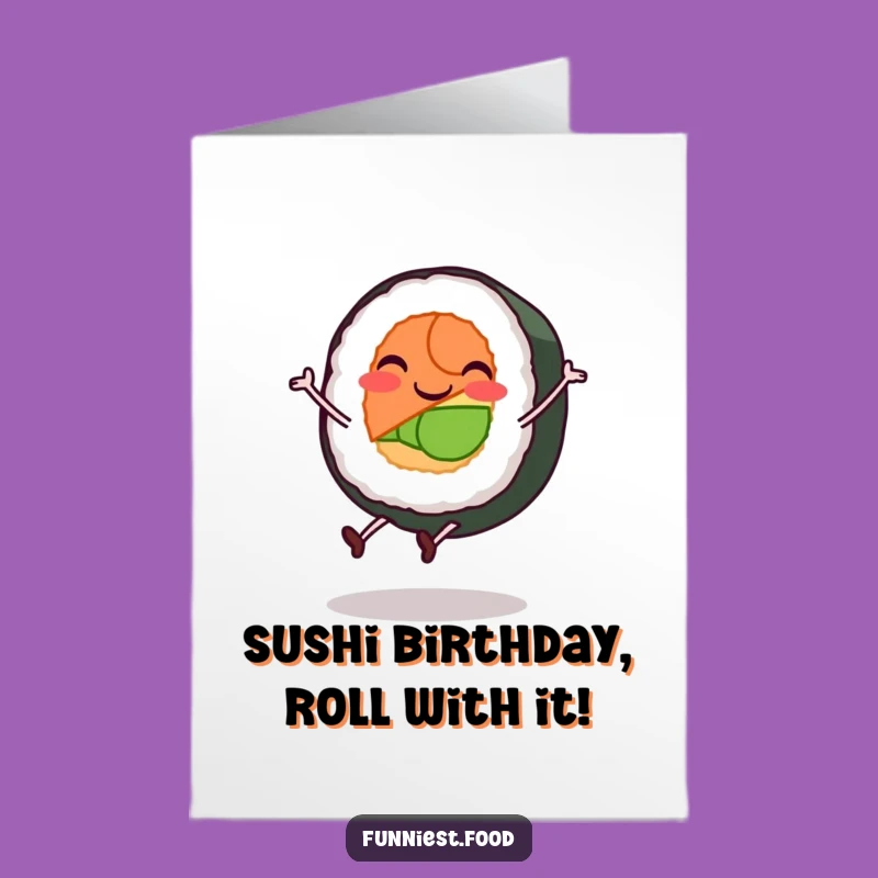Free Printable Birthday Card: Sushi Roll's Cartwheel Birthday Fun!