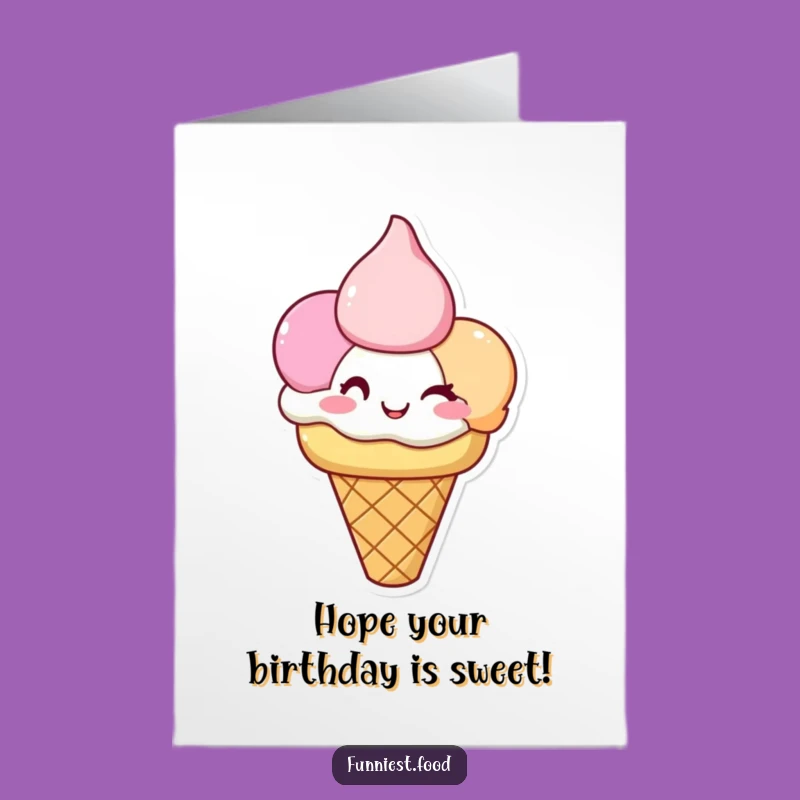 Free Printable Birthday Card: Winking Ice Cream Trio for a Sweet, Hilarious Celebration