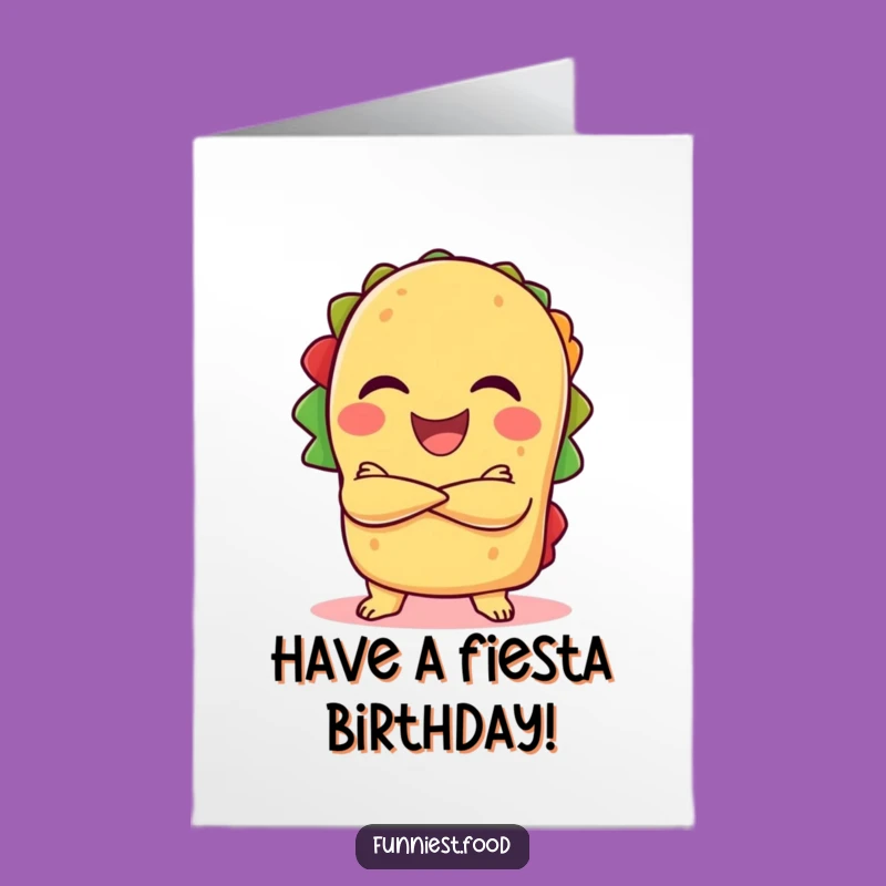 Free Printable Laughing Taco Birthday Card: Funny Downloadable Gift for Fiesta