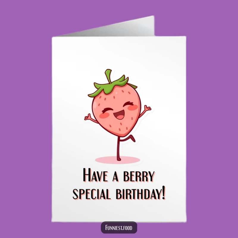 Free Printable Strawberry Birthday Card: Funny Downloadable Gift for Fruit Fans