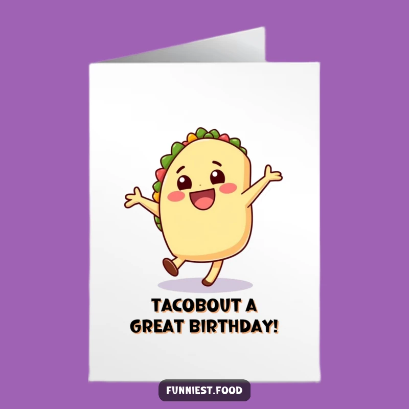 Free Printable Taco Cartwheel Birthday Card: Funny Downloadable Gift for a Fiesta Celebration