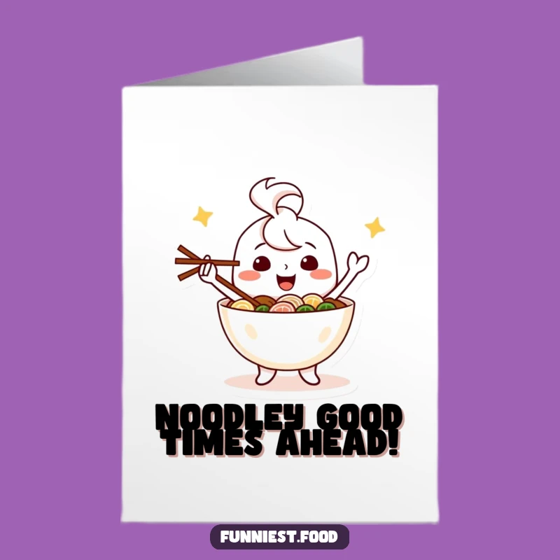 Free Printable Juggling Ramen Birthday Card: Funny Downloadable Gift for Noodle Lovers