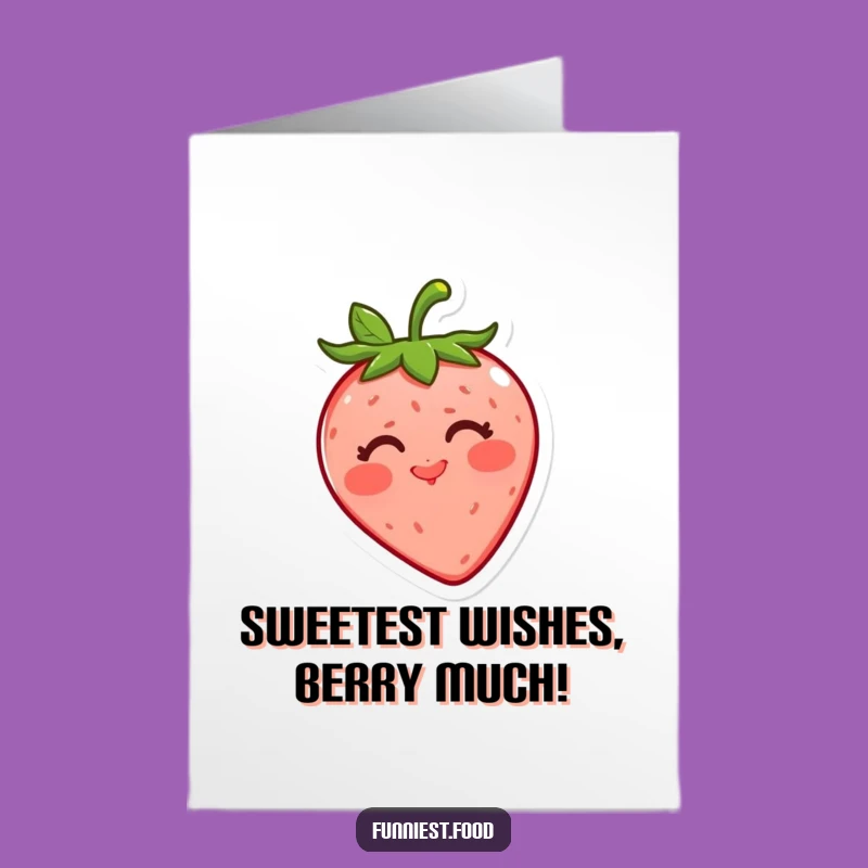Free Printable Birthday Card: Cheerful Strawberry Kissing Your Special Day Funny Downloadable Gift
