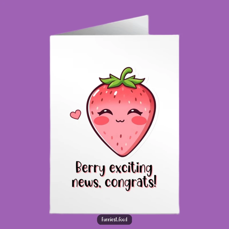 Free Printable Strawberry Kiss Card: Sweet Congrats Downloadable Gift for Her