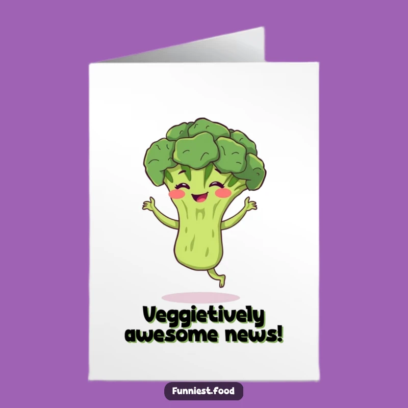 Free Printable Congrats Card: Broccoli Boogie! Funny Veggie Downloadable Greeting for Success.