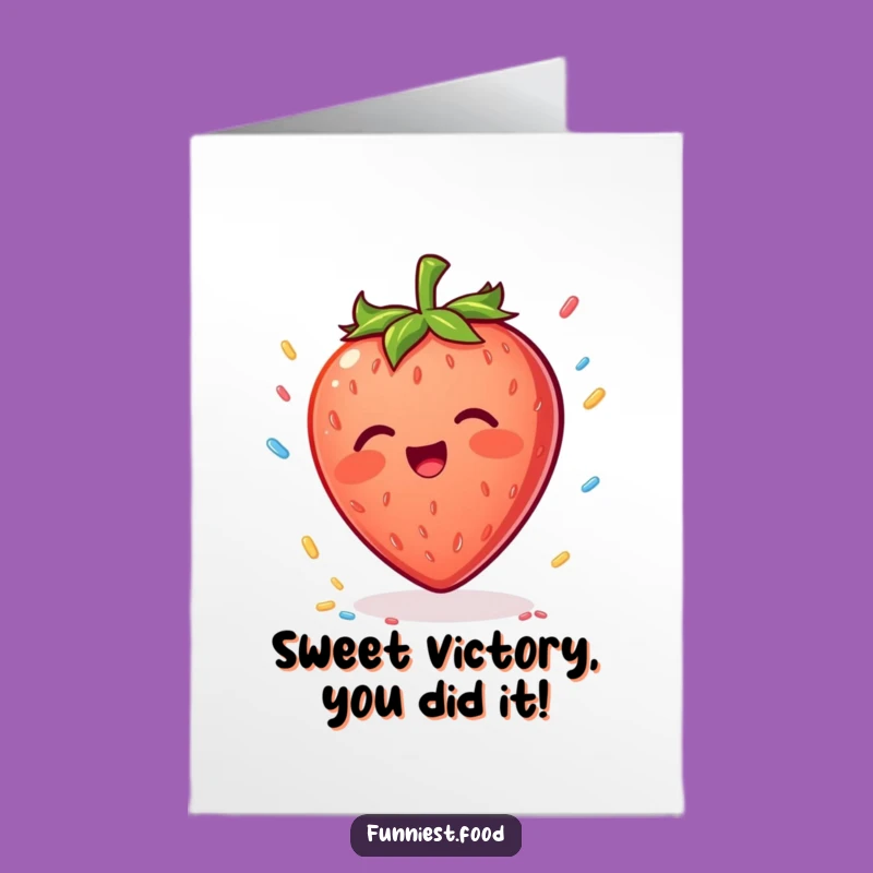 Free Printable Congrats Card: Happy Strawberry Sprinkle Fun - Downloadable