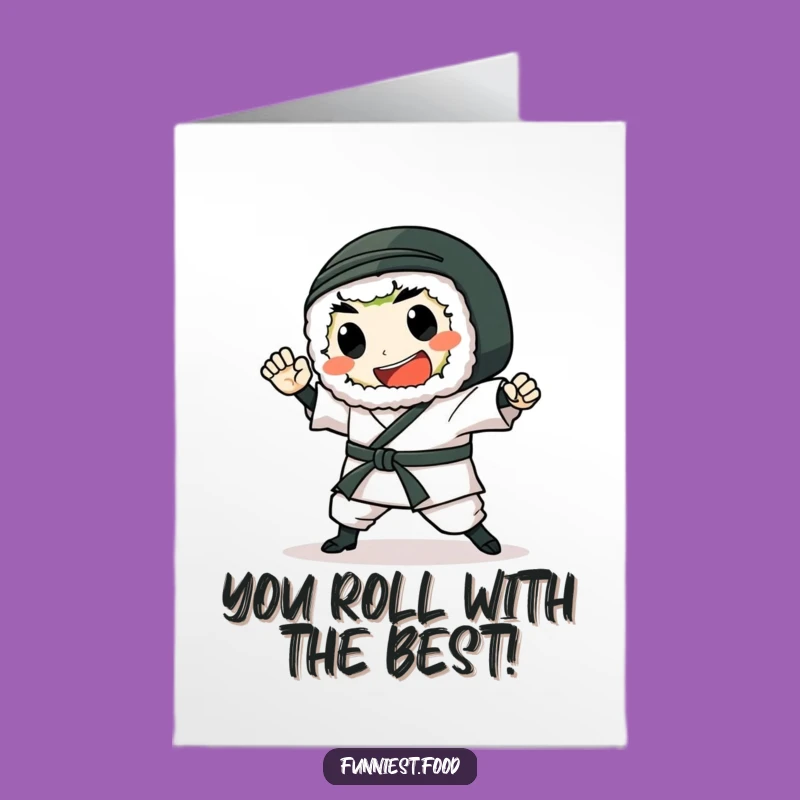 Free Printable Congrats Card: Sushi Karate Chop Victory - Downloadable