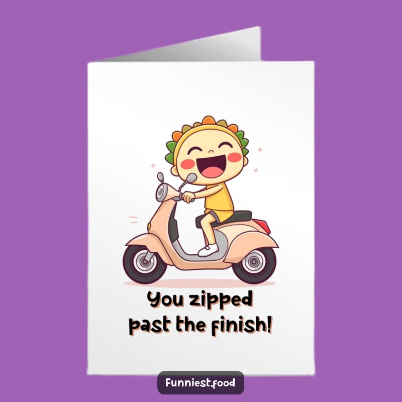 Free Printable Congratulations Card: Fast Taco Scooter Success Greeting Card