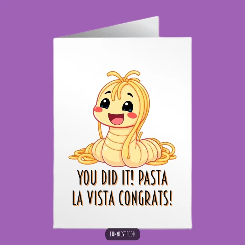 Free Printable Congratulations Card: Spaghetti Worm Cheering Big Funny Downloadable Gift