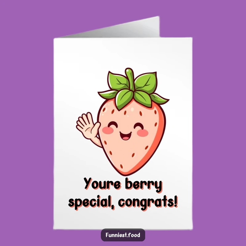 Free Printable Strawberry Congrats Card: Fruity & Funny Downloadable Gift for Victories