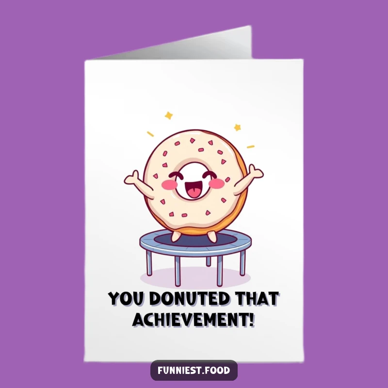 Free Printable Donut Trampoline Congrats Card: Hilarious Downloadable Gift for Big Achievements