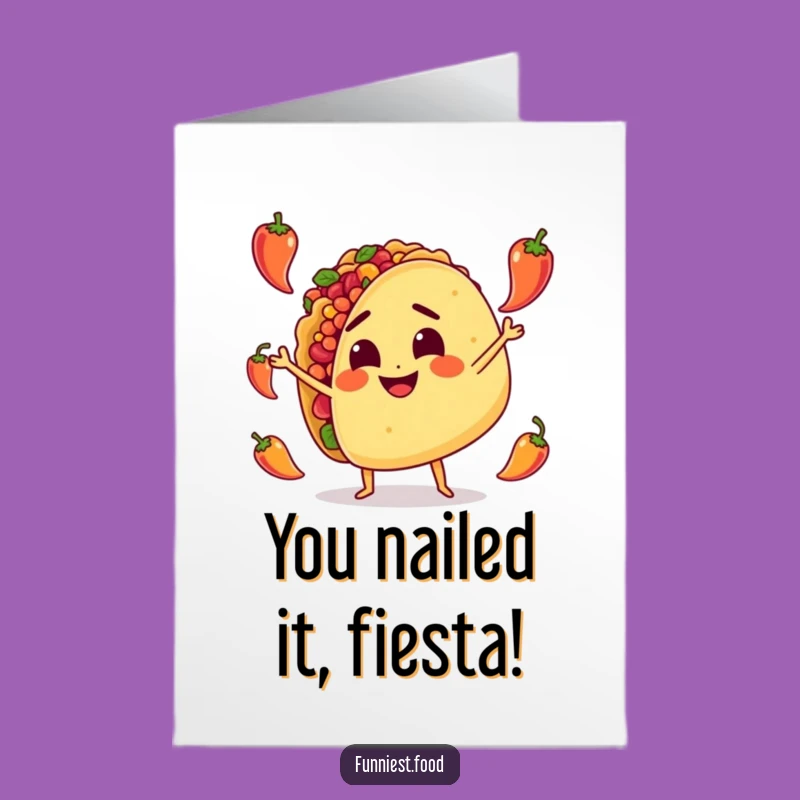 Free Printable Congrats Card: Taco Juggling Peppers! Hilarious Success - Instant Download!