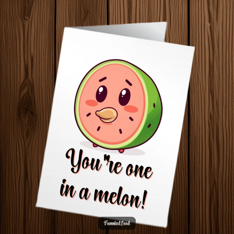 Funny Free Printable congratulations card featuring a surprised watermelon slice character with a seed shooting out its mouth in shock.