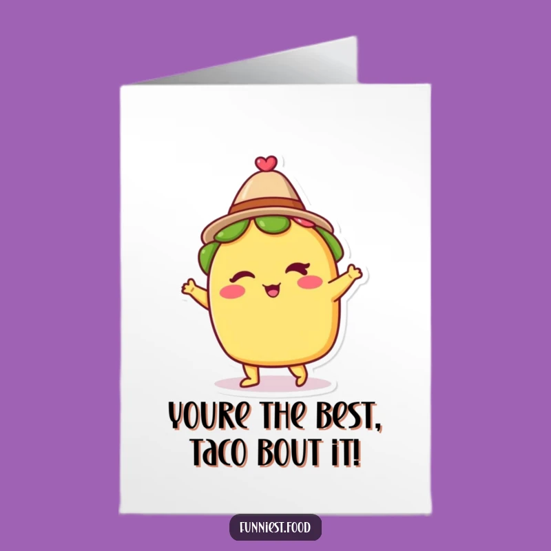 Free Printable Taco Congratulations Card: Dancing Hat Taco Downloadable Greeting