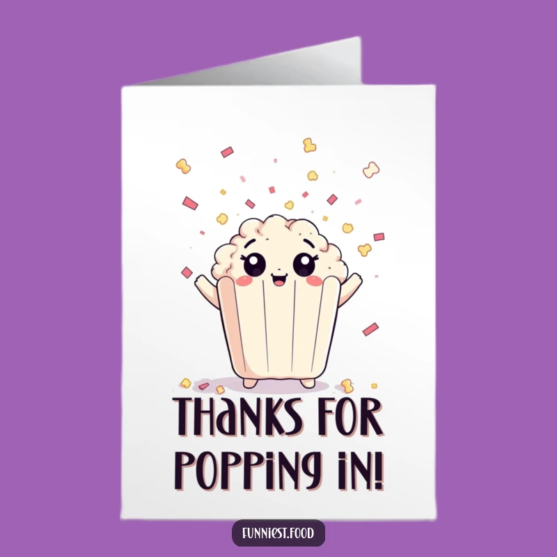Free Printable Popcorn Confetti Thank You Card: Funny Downloadable Gift for Gratitude