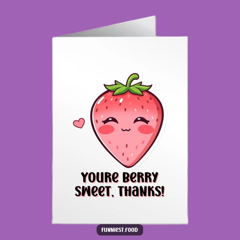 Free Printable Strawberry Thank You Card: Sweet Kisses for Thanks Downloadable Gift