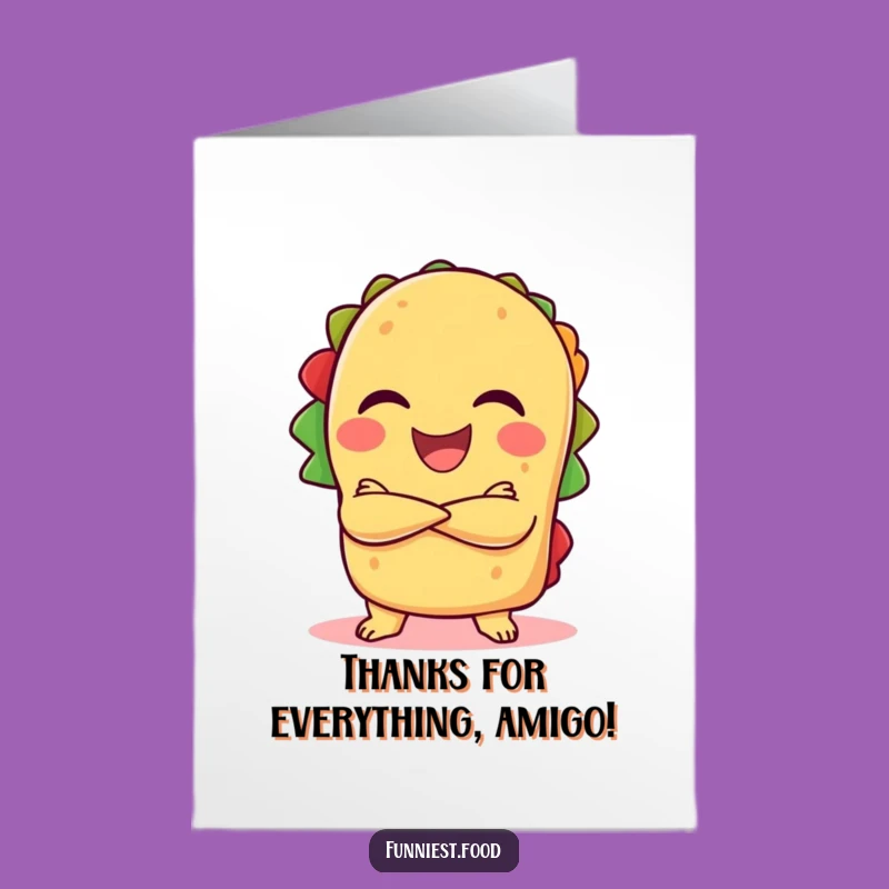 Free Printable Taco Thank You Card: Funny Downloadable Gift for Appreciation
