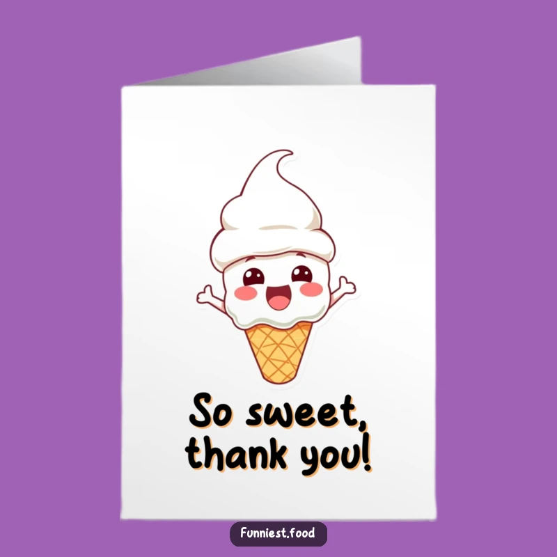 Free Printable Thank You Card: Happy Ice Cream, Cone Hat Thanks, Funny Downloadable Gift