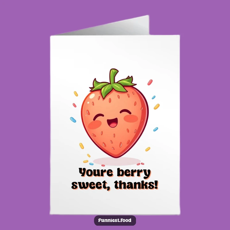 Free Printable Thank You Card: Strawberry's Sprinkle Gratitude - Downloadable