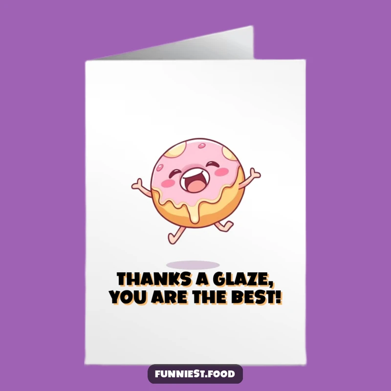 Free Printable Donut Thank You Card: Humorous Dripping Frosting Printable Greeting Card Downloadable Gift