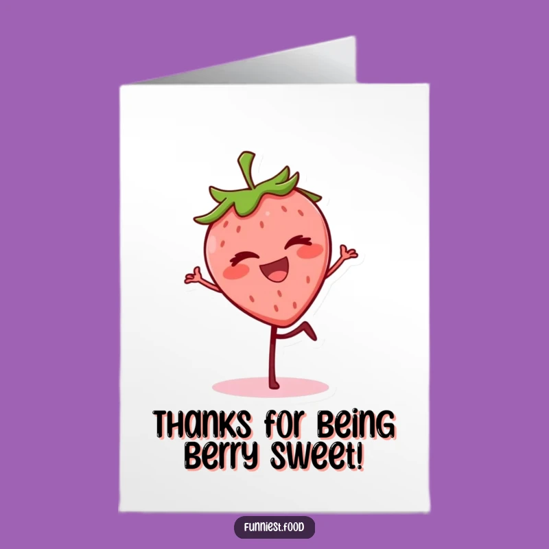 Free Printable Strawberry Thank You Card: Funny Downloadable Gift for Gratitude