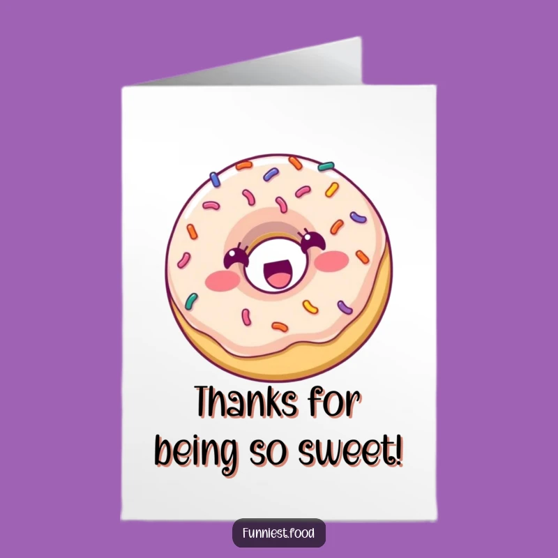 Free Printable Thank You Card: Bouncing Donut Thanks! Sweet & Funny Gratitude - Print Now!