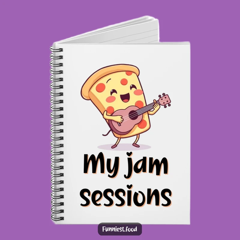 Funny Pizza Ukulele Notebook: Jot Down Ideas with Musical Slice, Great Gift