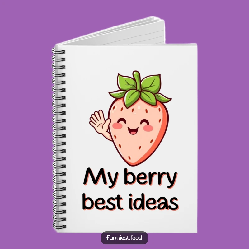 Funny Strawberry Wave Notebook - Jot Down Notes with This Happy Fruit