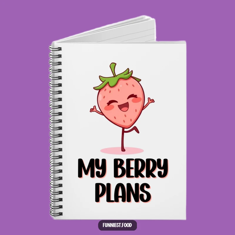 Funny Strawberry Wink Notebook - Grinning Berry Jotting Notes, Inspiring Funny Gift