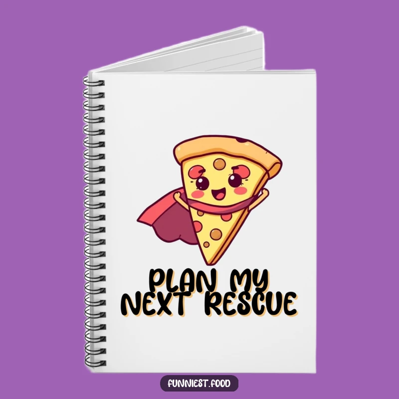 Funny Superhero Pizza Notebook - Jot Down Heroic Ideas with a Laugh