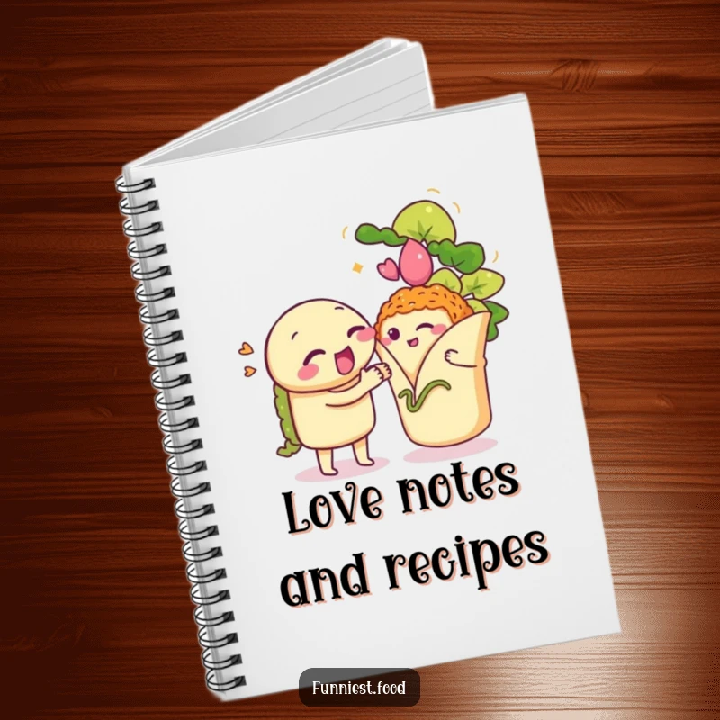 Funny Taco Notebook: A winking taco serenading a shy burrito, ideal for jotting down funny thoughts and ideas.